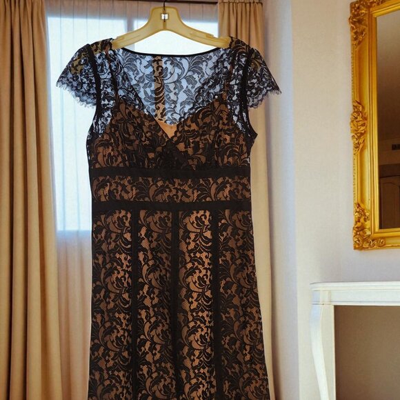 Ann Taylor Loft Petites Black Lace Cocktail Dress – Size 6P Elegant Evening - Picture 1 of 7